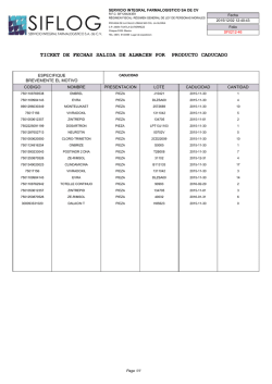 ticket de fechas salida de almacen por producto caducado