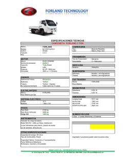 ESPECIFICACIONES TECNICAS CAMIONETA FORLAND 2 TON.