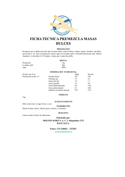 FICHA TECNICA PREMEZCLA MASAS DULCES
