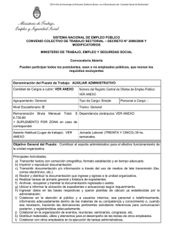 Auxiliar Administrativo - Ministerio de Trabajo, Empleo y Seguridad