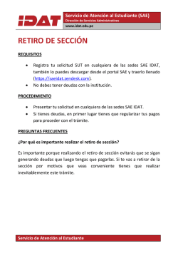 RETIRO DE SECCI&Oacute;N - Portal de Servicio de Atenci&oacute;n al Estudiante
