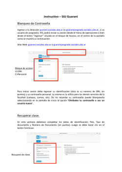 Instructivo &ndash; SIU Guaran&iacute; Blanqueo de Contrase&ntilde;a Recuperar clave.
