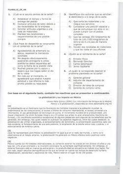 1. &iquest;Cu&aacute;l es el asunto central de la carta? A) Establecer el tiempo y