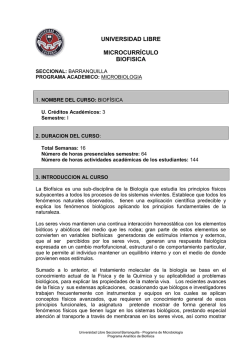 Biof&iacute;sica - Universidad Libre