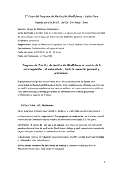 La reducci&oacute;n del estr&eacute;s basado en Mindfulness (MBSR)