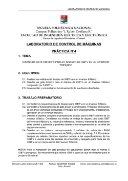 p4. dise&ntilde;o de gate driver&acute;s para el disparo de igbt`s en un inversor