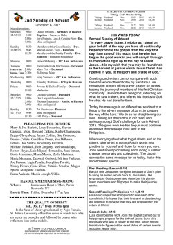 2nd Sunday of Advent - St. Mary