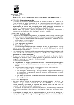 Ordenanza fiscal reguladora del impuesto sobre bienes inmuebles