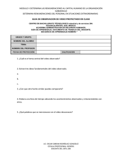 GUIA DE OBSERVACION DE VIDEO PROYECTADO EN CLASE