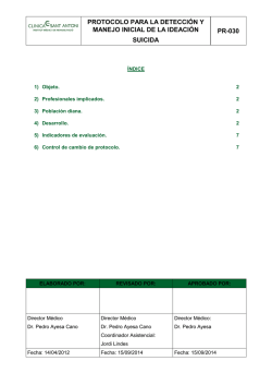 PR030 Protocolo para la Detecci&oacute;n y Manejo Inicial de la Ideaci&oacute;n