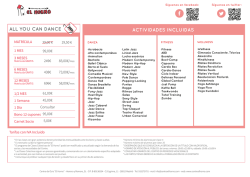 ACTIVIDADES INCLUIDAS ALL YOU CAN DANCE