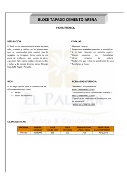 BLOCK BLOCK TAPADO CEMENTO-ARENA ARENA