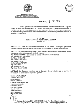 Resoluci&oacute;n nro. 209/15 - Facultad de Ingenier&iacute;a Qu&iacute;mica