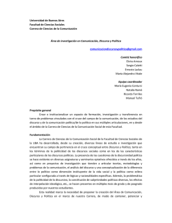 &Aacute;rea de investigaci&oacute;n en Comunicaci&oacute;n, Discurso y Pol&iacute;tica