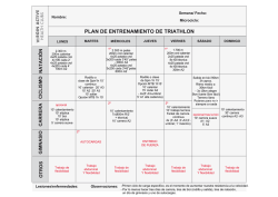 PLAN DE ENTRENAMIENTO DE TRIATHLON