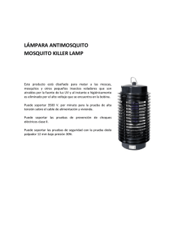 L&Aacute;MPARA ANTIMOSQUITO MOSQUITO KILLER LAMP