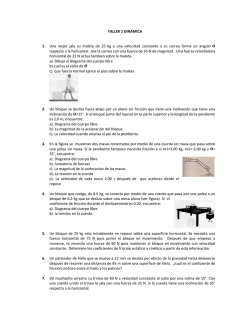 TALLER 1 DIN&Aacute;MICA 1. Una mujer jala su maleta de 25 kg a una