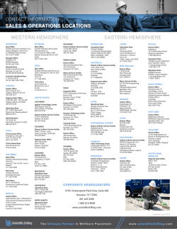 SALES & OPERATIONS LOCATIONS