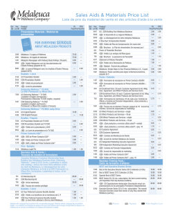 Sales Aids & Materials Price List