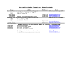 Macy`s Liquidation Department Sales Contacts