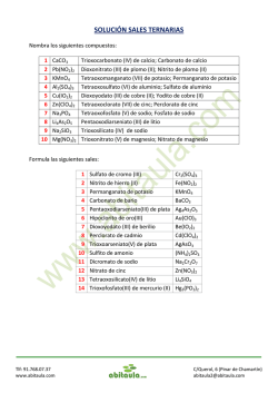 SOLUCI&Oacute;N SALES TERNARIAS