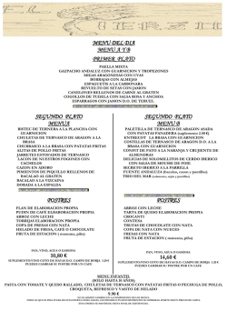 MENU DEL DIA - Restaurante el Cierzo