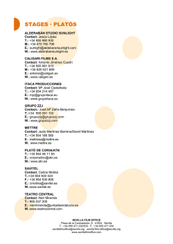 STAGES &middot; PLAT&Oacute;S - Sevilla Film Office