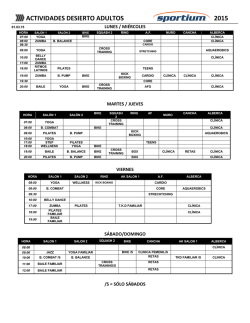 ACTIVIDADES DESIERTO ADULTOS 2015