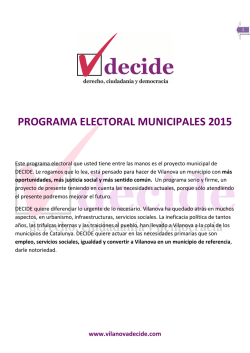 PROGRAMA DECIDE - Ajuntament de Vilanova del Cam&iacute;