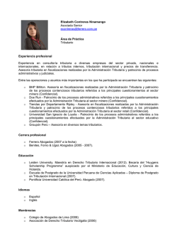 Elizabeth Contreras Ninamango Asociada Senior econtreras