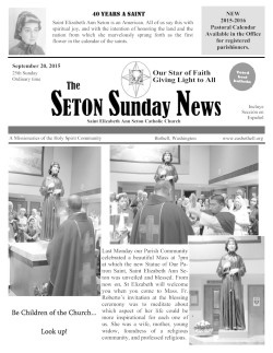 September 20, 2015 - St. Elizabeth Ann Seton