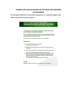 TRAMITES DE CONVALIDACI&Oacute;N DE ESTUDIOS SECUNDARIOS