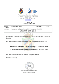 Cto. de Espa&ntilde;a Senior y Sub. 21 de Bowling
