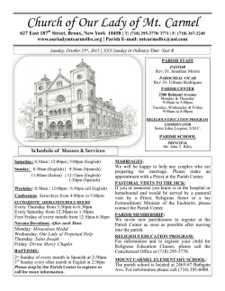 October 25, 2015 - Our Lady Of MT Carmel Church