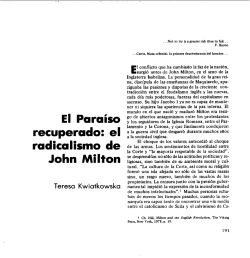 El Para&iacute;so recuperado: el radicalismo de John Milton
