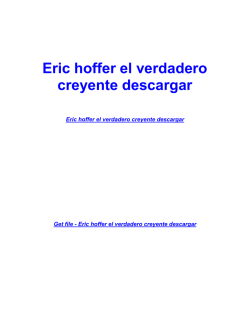 Eric hoffer el verdadero creyente descargar