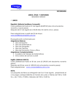 SECUNDARIA LIBROS, &Uacute;TILES Y UNIFORMES SEGUNDO