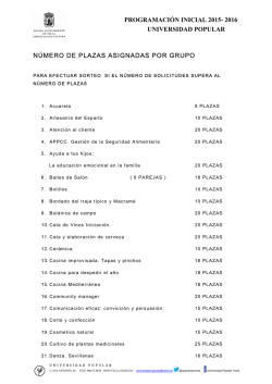 PROGRAMACI&Oacute;N INICIAL 2015- 2016 UNIVERSIDAD POPULAR