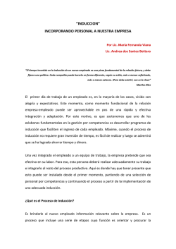 proceso de inducci&oacute;n en la gesti&oacute;n por competencias