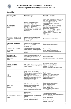 DEPARTAMENTO DE CONVENIOS Y SERVICIOS Convenios