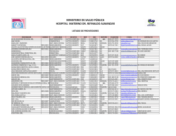 Listado - Hospital Materno Dr. Reynaldo Almanzar
