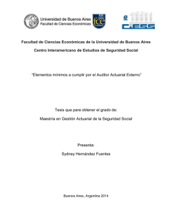Elementos m&iacute;nimos a cumplir por el Auditor Actuarial Externo