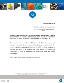 Modificaci&oacute;n diccionario de datos campos web service para la