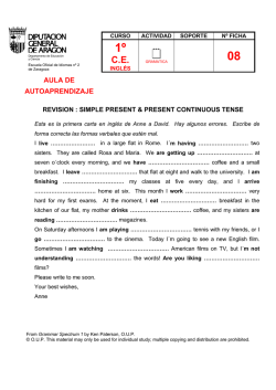 Present simple and continuous