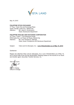 May 19, 2015 PHILIPPINE STOCK EXCHANGE 3rd