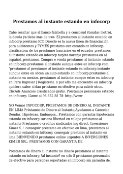 Prestamos al instante estando en infocorp