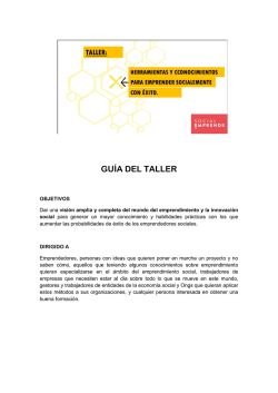 Gu&iacute;a del taller para emprendedores sociales