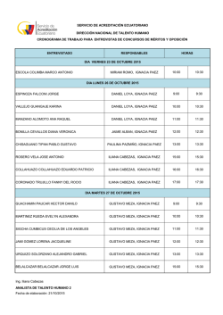 Cronograma de Entrevistas - Servicio de Acreditaci&oacute;n Ecuatoriano