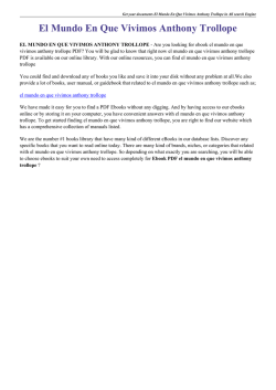 El Mundo En Que Vivimos Anthony Trollope