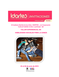 Invitaci&oacute;n Taller Habilidades Sociales para la Danza